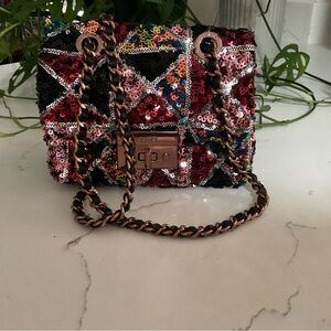 Colorful Sequin Bag with Adjustable Chain Strap